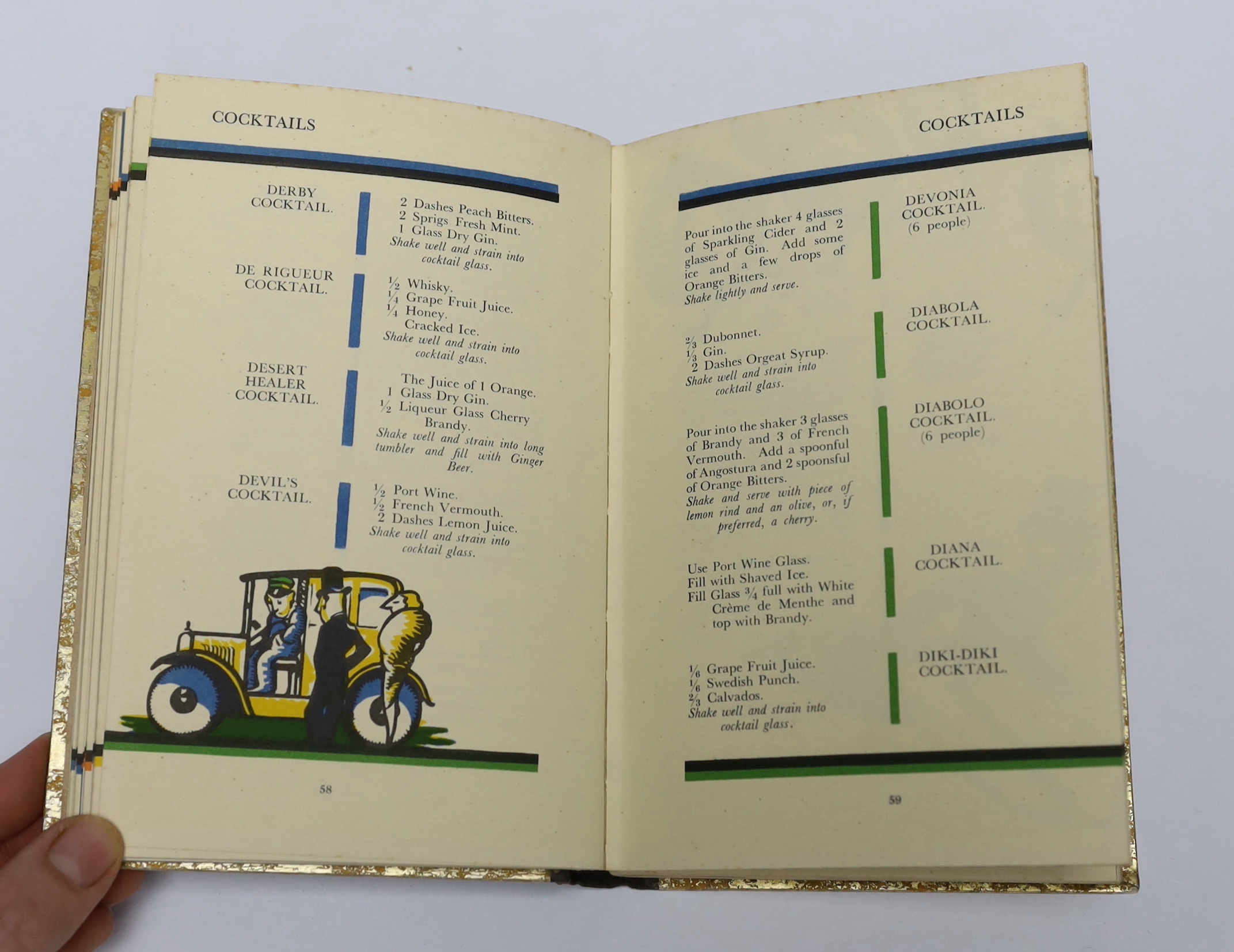 Craddock, Harry - The Savoy Cocktail Book....The decorations by Gilbert Rumbold. First Edition. coloured decorated title, coloured pictorial frontis. and coloured illus./decorations throughout, incl. colour ruled borders